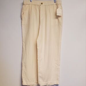 NWT Wonderly 100%  Cotton Gauze Wide Leg casual Pants 1X
